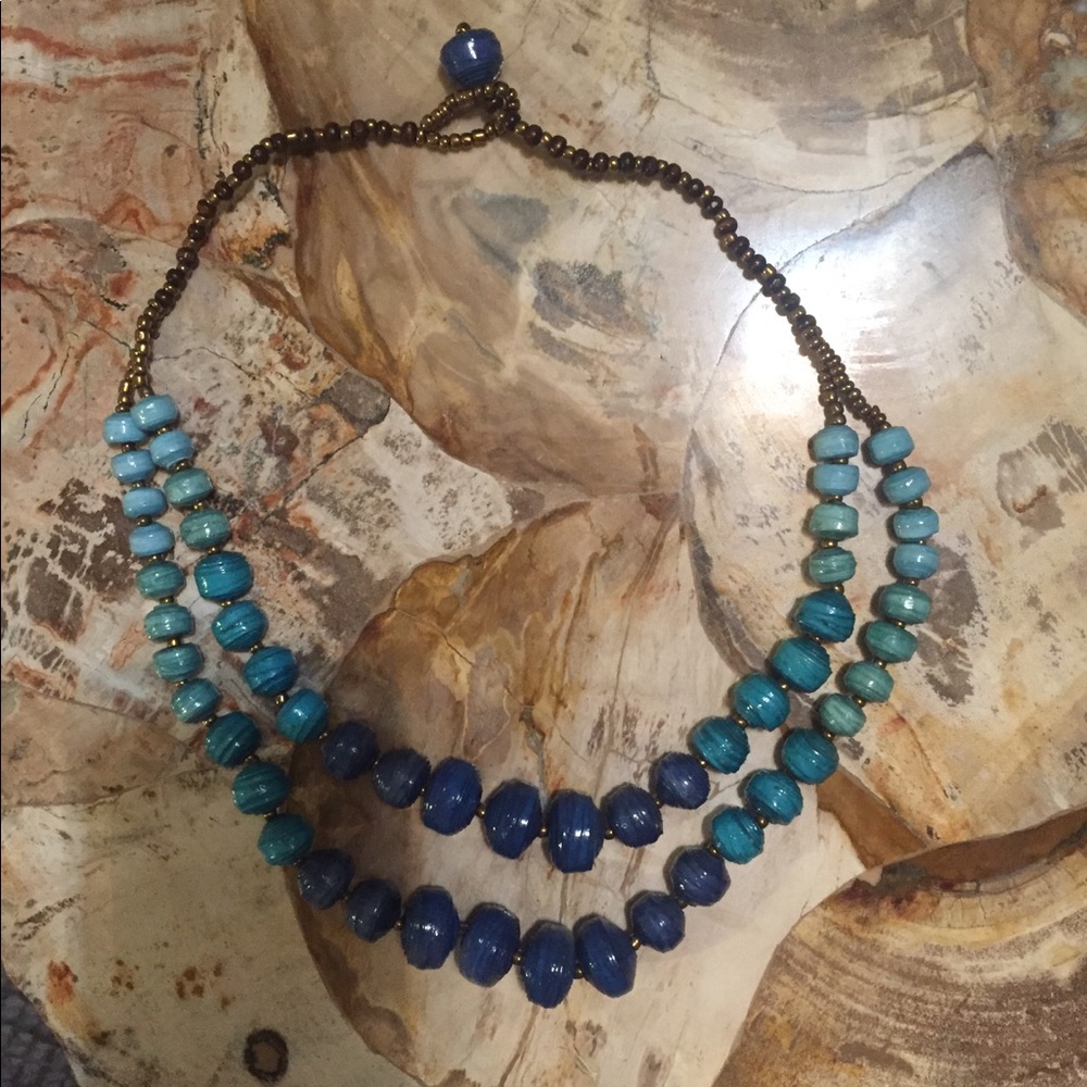 Noonday Collection Necklace with paper beads.